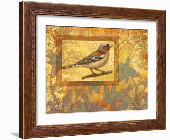 Chaffinch on Golden Background-Maria Rytova-Framed Giclee Print