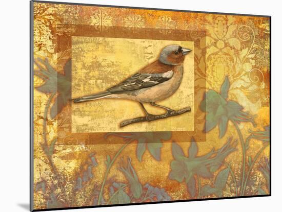 Chaffinch on Golden Background-Maria Rytova-Mounted Giclee Print