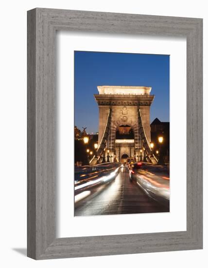 Chain Bridge (Szechenji Lanchid) at Twilight-Kimberly Walker-Framed Photographic Print