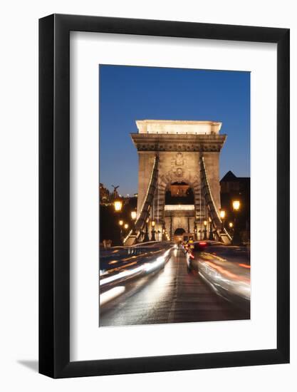 Chain Bridge (Szechenji Lanchid) at Twilight-Kimberly Walker-Framed Photographic Print