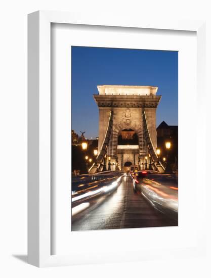 Chain Bridge (Szechenji Lanchid) at Twilight-Kimberly Walker-Framed Photographic Print