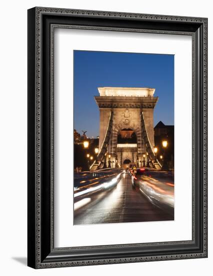 Chain Bridge (Szechenji Lanchid) at Twilight-Kimberly Walker-Framed Photographic Print