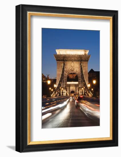 Chain Bridge (Szechenji Lanchid) at Twilight-Kimberly Walker-Framed Photographic Print