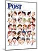 "Chain of Gossip" Saturday Evening Post Cover, March 6,1948-Norman Rockwell-Mounted Premium Giclee Print