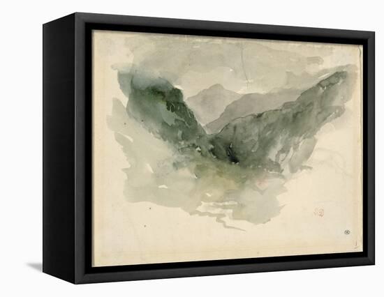 Chaîne de montagnes dans la brume-Eugene Delacroix-Framed Premier Image Canvas