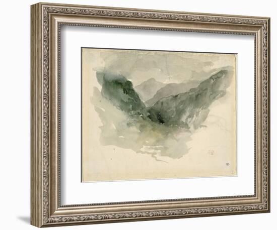 Chaîne de montagnes dans la brume-Eugene Delacroix-Framed Giclee Print