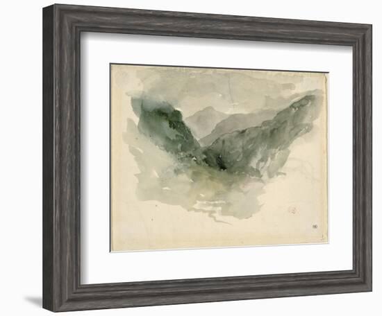 Chaîne de montagnes dans la brume-Eugene Delacroix-Framed Giclee Print