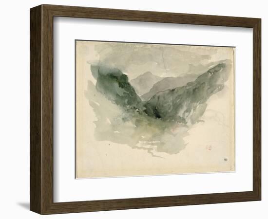 Chaîne de montagnes dans la brume-Eugene Delacroix-Framed Giclee Print