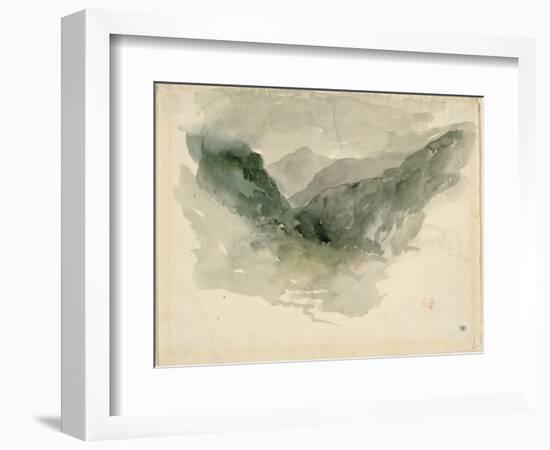 Chaîne de montagnes dans la brume-Eugene Delacroix-Framed Giclee Print