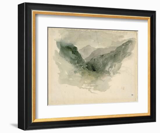 Chaîne de montagnes dans la brume-Eugene Delacroix-Framed Giclee Print