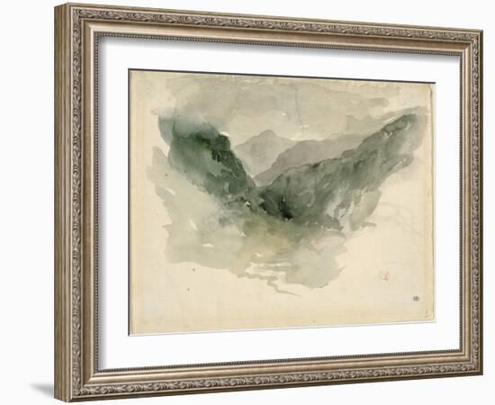 Chaîne de montagnes dans la brume-Eugene Delacroix-Framed Giclee Print