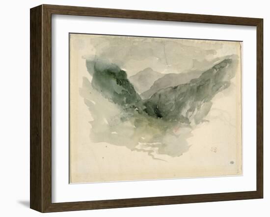 Chaîne de montagnes dans la brume-Eugene Delacroix-Framed Giclee Print