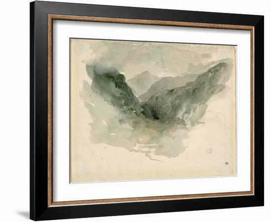 Chaîne de montagnes dans la brume-Eugene Delacroix-Framed Giclee Print