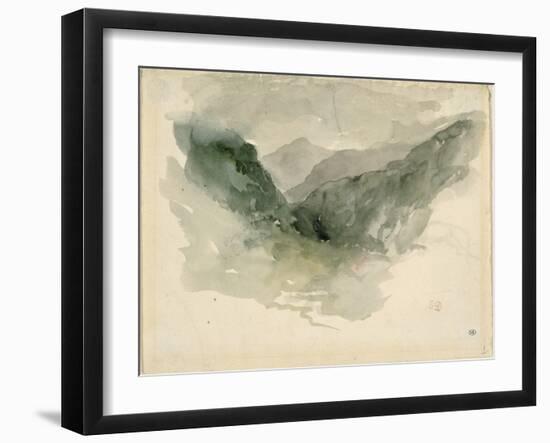 Chaîne de montagnes dans la brume-Eugene Delacroix-Framed Giclee Print