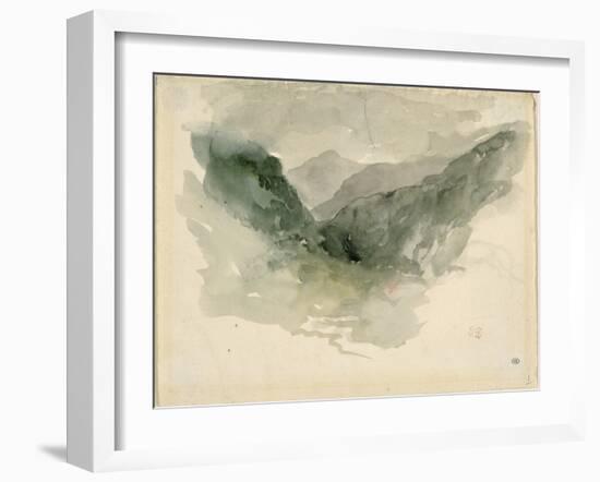 Chaîne de montagnes dans la brume-Eugene Delacroix-Framed Giclee Print