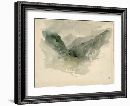 Chaîne de montagnes dans la brume-Eugene Delacroix-Framed Giclee Print