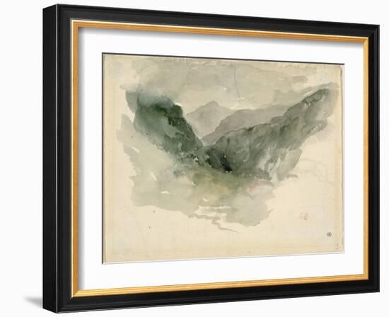 Chaîne de montagnes dans la brume-Eugene Delacroix-Framed Giclee Print