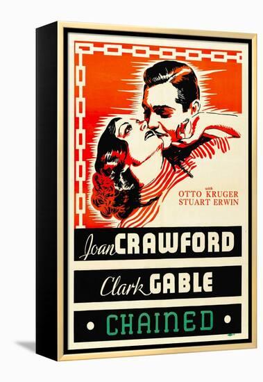 Chained, Joan Crawford, Clark Gable, 1934-null-Framed Stretched Canvas