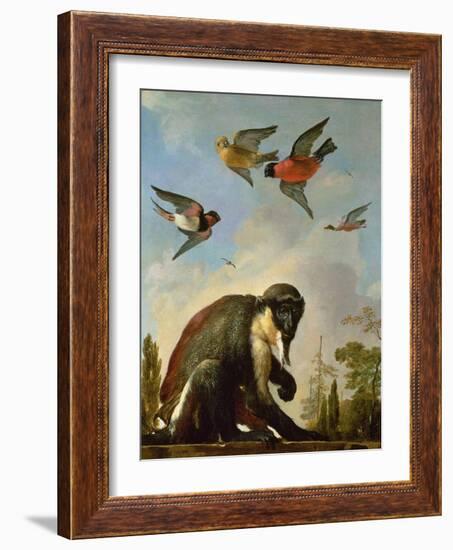 Chained Monkey in a Landscape-Melchior de Hondecoeter-Framed Giclee Print