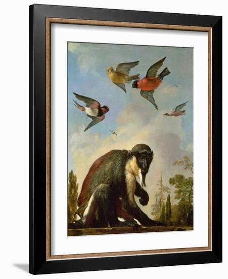 Chained Monkey in a Landscape-Melchior de Hondecoeter-Framed Giclee Print