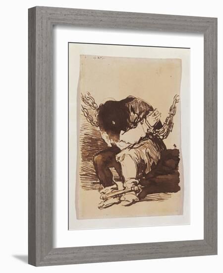 Chained Prisoner, Seated-Francisco de Goya-Framed Art Print