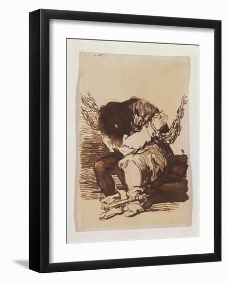 Chained Prisoner, Seated-Francisco de Goya-Framed Art Print