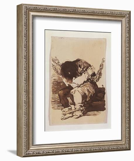 Chained Prisoner, Seated-Francisco de Goya-Framed Art Print