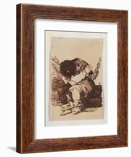 Chained Prisoner, Seated-Francisco de Goya-Framed Art Print