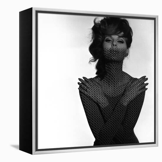 Chainmail Projection on Model with Crossed Arms, 1960s-John French-Framed Premier Image Canvas