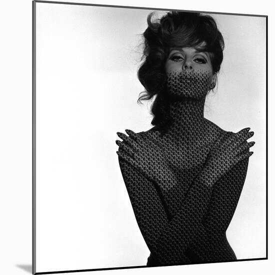 Chainmail Projection on Model with Crossed Arms, 1960s-John French-Mounted Giclee Print