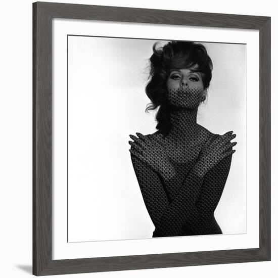 Chainmail Projection on Model with Crossed Arms, 1960s-John French-Framed Giclee Print