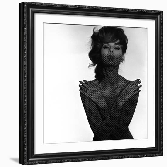 Chainmail Projection on Model with Crossed Arms, 1960s-John French-Framed Giclee Print