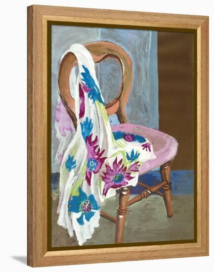 Chair and Patterned Fabric, 2000-Joan Thewsey-Framed Premier Image Canvas