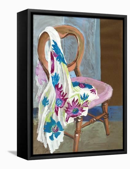 Chair and Patterned Fabric, 2000-Joan Thewsey-Framed Premier Image Canvas