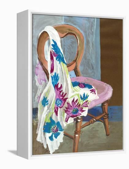 Chair and Patterned Fabric, 2000-Joan Thewsey-Framed Premier Image Canvas