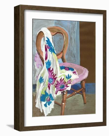 Chair and Patterned Fabric, 2000-Joan Thewsey-Framed Giclee Print