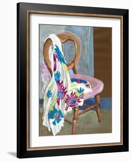 Chair and Patterned Fabric, 2000-Joan Thewsey-Framed Giclee Print