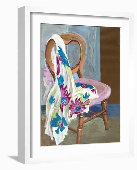 Chair and Patterned Fabric, 2000-Joan Thewsey-Framed Giclee Print