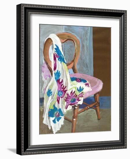 Chair and Patterned Fabric, 2000-Joan Thewsey-Framed Giclee Print