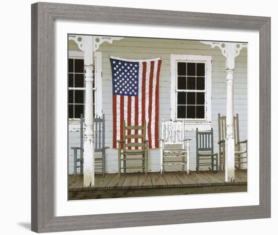 Chair Family with Flag-Zhen-Huan Lu-Framed Art Print