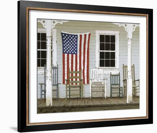 Chair Family with Flag-Zhen-Huan Lu-Framed Art Print