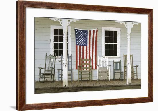 Chair Family with Flags-Zhen-Huan Lu-Framed Art Print