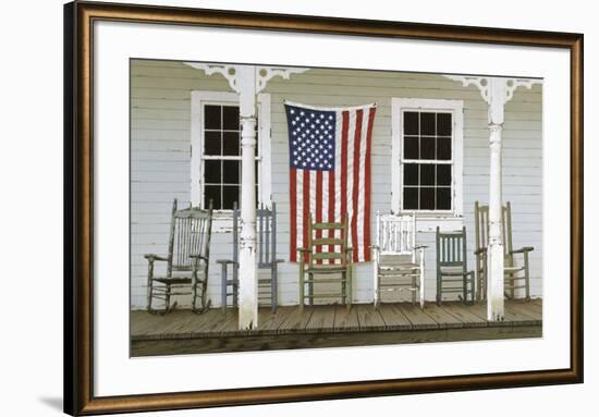 Chair Family with Flags-Zhen-Huan Lu-Framed Art Print