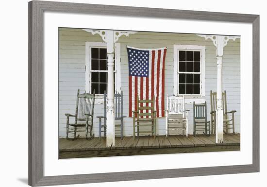 Chair Family with Flags-Zhen-Huan Lu-Framed Art Print