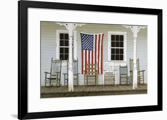 Chair Family with Flags-Zhen-Huan Lu-Framed Art Print