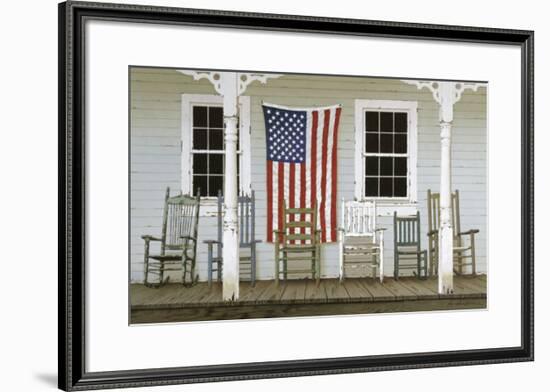 Chair Family with Flags-Zhen-Huan Lu-Framed Art Print