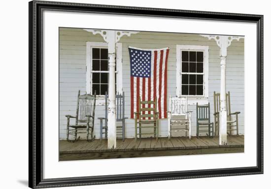 Chair Family with Flags-Zhen-Huan Lu-Framed Art Print