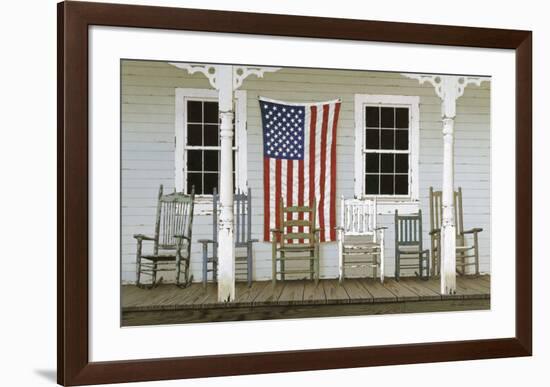 Chair Family with Flags-Zhen-Huan Lu-Framed Art Print