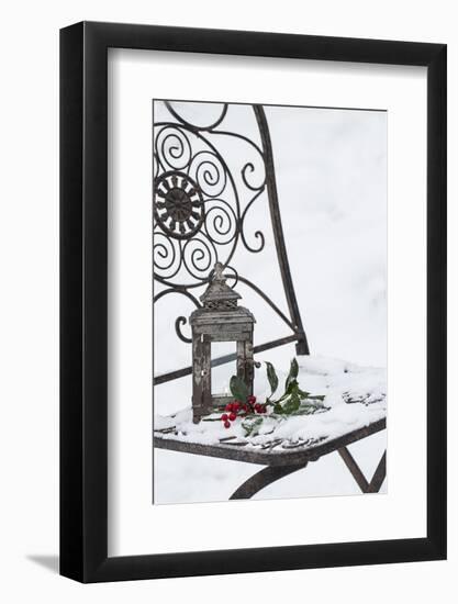 Chair in the Snow with Christmassy Still Life-Andrea Haase-Framed Photographic Print