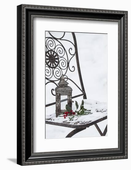 Chair in the Snow with Christmassy Still Life-Andrea Haase-Framed Photographic Print